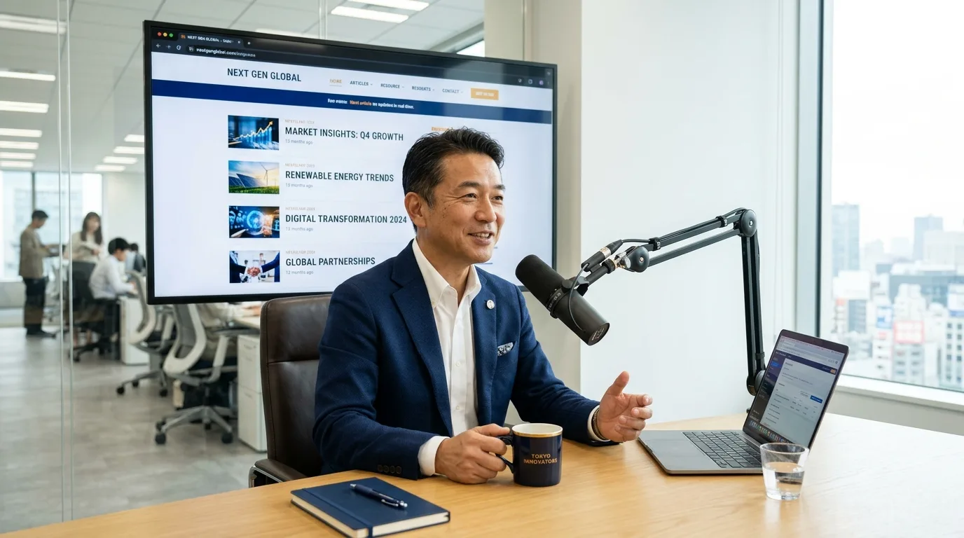 月1時間話すだけでホームページが自動で更新されていく様子