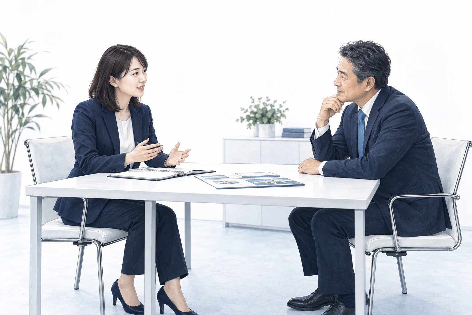 商品と現在の課題を相談するイメージ