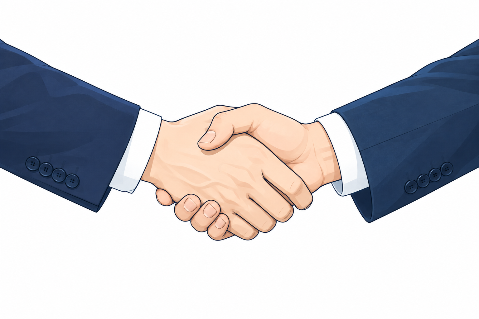 事業パートナーとして協力する握手のイメージ